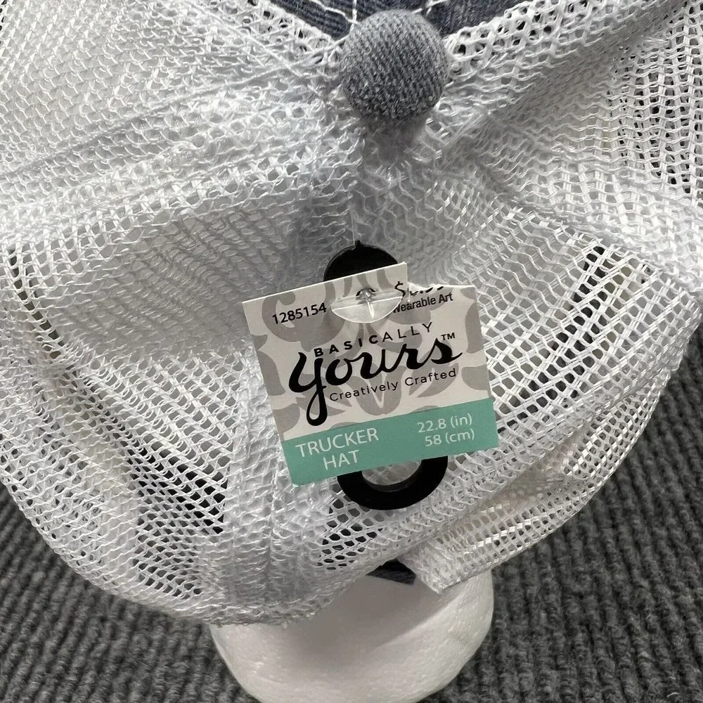 Basically Yours Mens Trucker Hat Gray White Cap Mesh Back 2014 Driver‎ Sport NWT